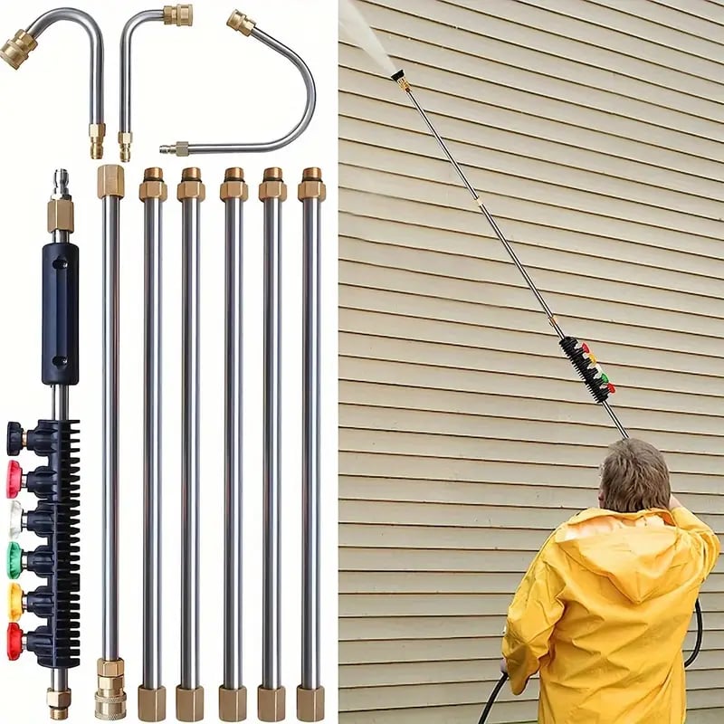 4000 PSI Telescoping High Pressure Washer Wand Set for Gutter and Roof Cleaning