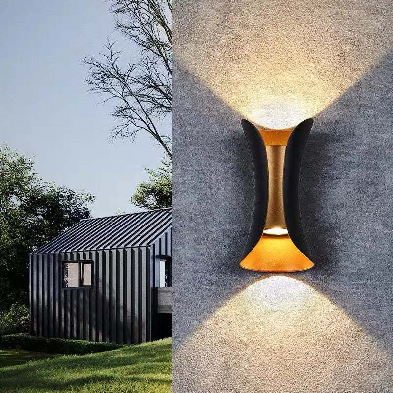 Modern LED Outdoor Wall Light Gold/White Garden/Corridor