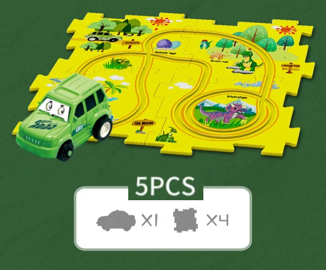 Elektrisches Eisenbahnauto-Spielzeug, multifunktionales Szene-DIY-Puzzle