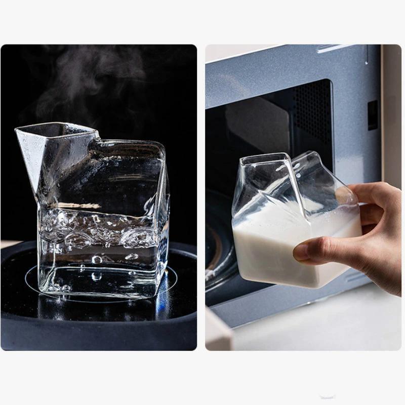 Milchkartonbecher aus Glas