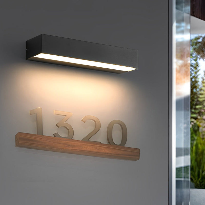 Simple Strip Waterproof LED Black Modern Outdoor Wall Washer Light