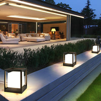 Simple Square Modern Solar LED Fence Post Lights