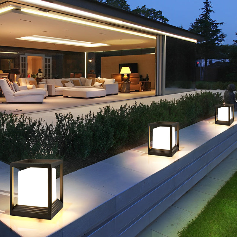 Einfache quadratische moderne Solar-LED-Zaunpfostenleuchten