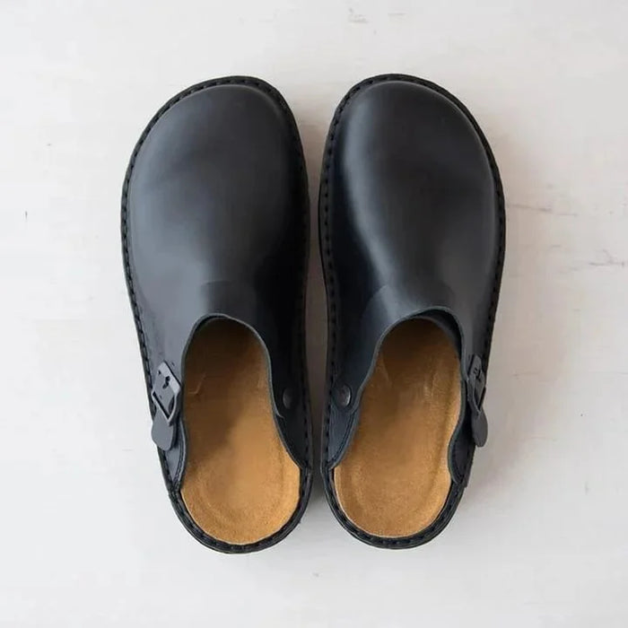 Men's Soft Leather Slippers | Plantar Fasciitis, Foot and Heel Pain Relief