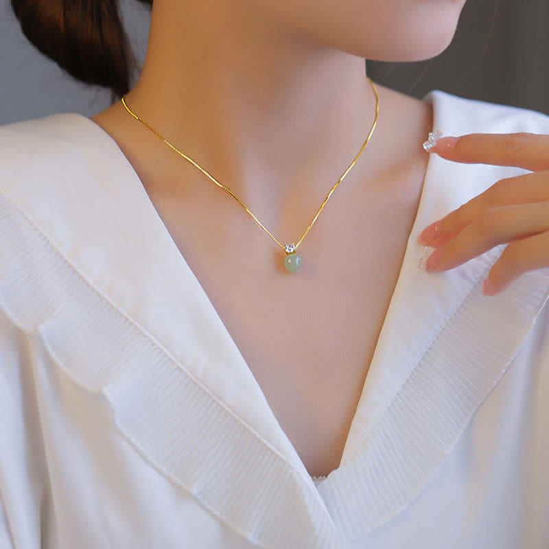 Lucky Bead Jade Prosperity Chain Necklace Pendant