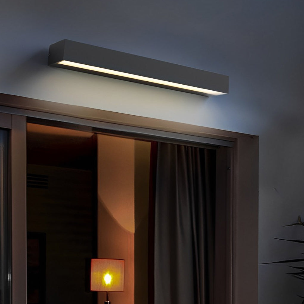 Simple Strip Waterproof LED Black Modern Outdoor Wall Washer Light