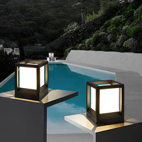 Simple Square Modern Solar LED Fence Post Lights