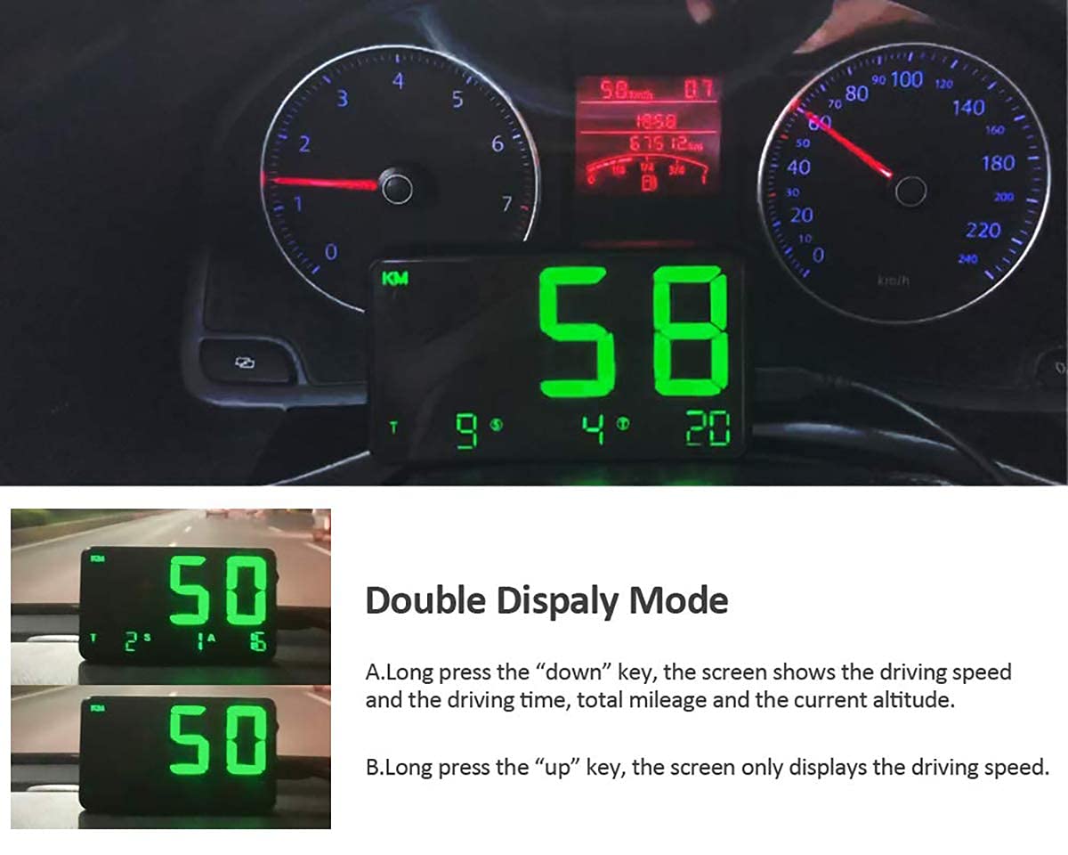 Universal Hud Heads Up Display 4.5'' Large Screen Digital Speedometer