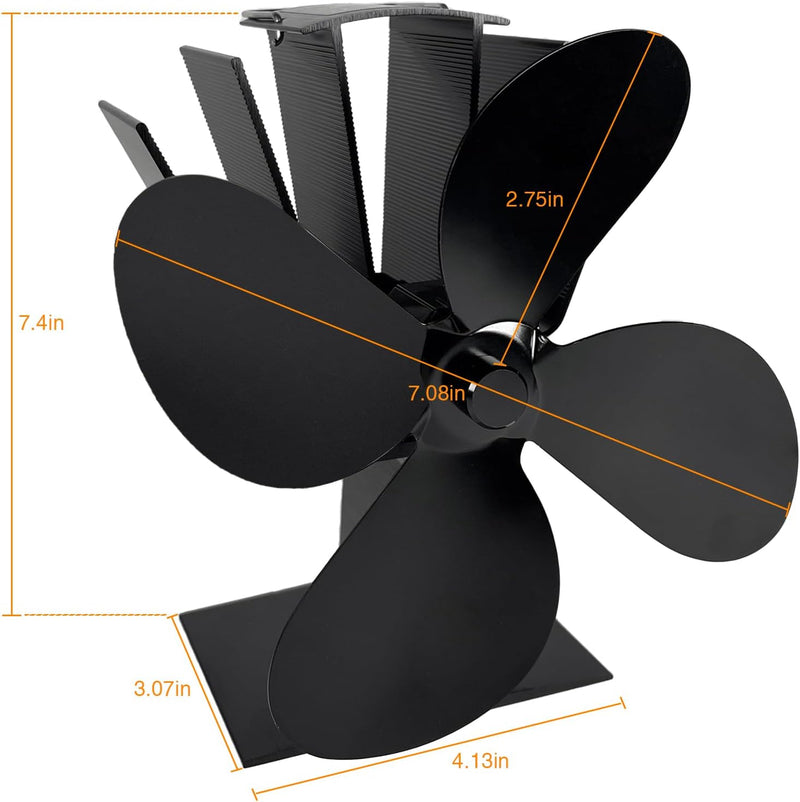 Ultra Quiet Wood Stove Heater Fan | Heat Powered Fireplace Fan