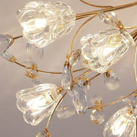 Art Deco Elegant Flower Flush Mount Ceiling Lights, Gold