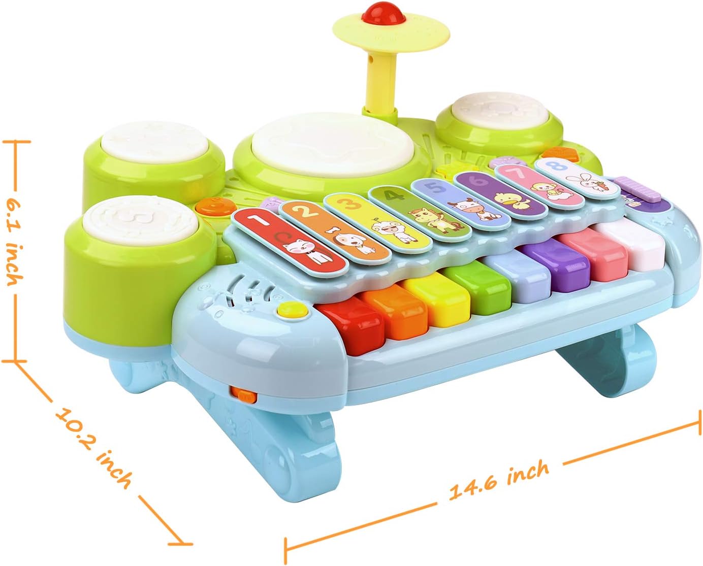 Baby Musical Toys - Piano Keyboard, Xylophone, Drum Set