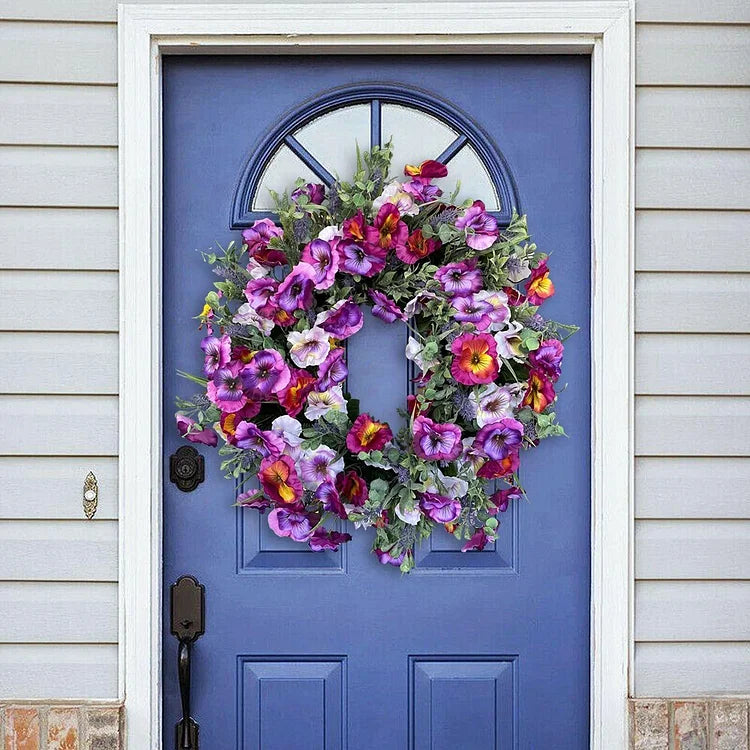 Pansy Wreaths | Spring Wreath For Front Door