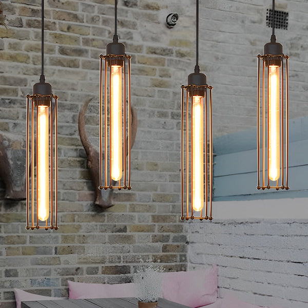 LED-Pendelleuchte im Retro-Stil aus schwarzem Eisen im Industriedesign