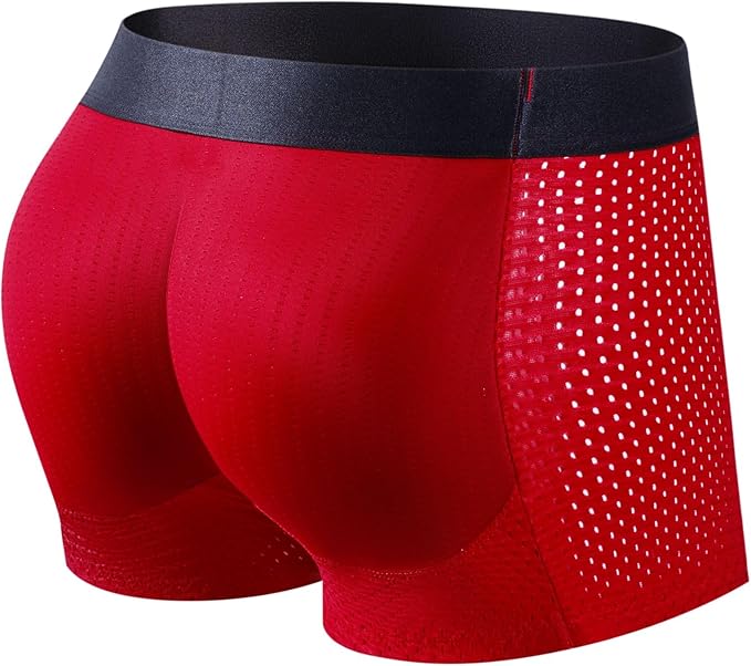 Men Trunks Built-in Fake Butt Hip Lifter Enhancer Shorts Boxer Briefs