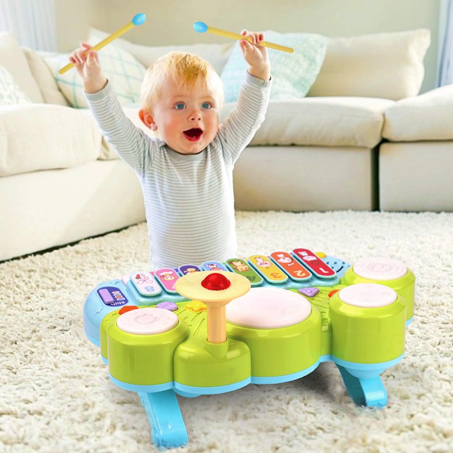 Baby Musical Toys - Piano Keyboard, Xylophone, Drum Set