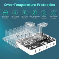 6-Port 60W Charging Station with 7 Mixed Cables