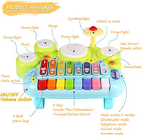 Baby Musical Toys - Piano Keyboard, Xylophone, Drum Set