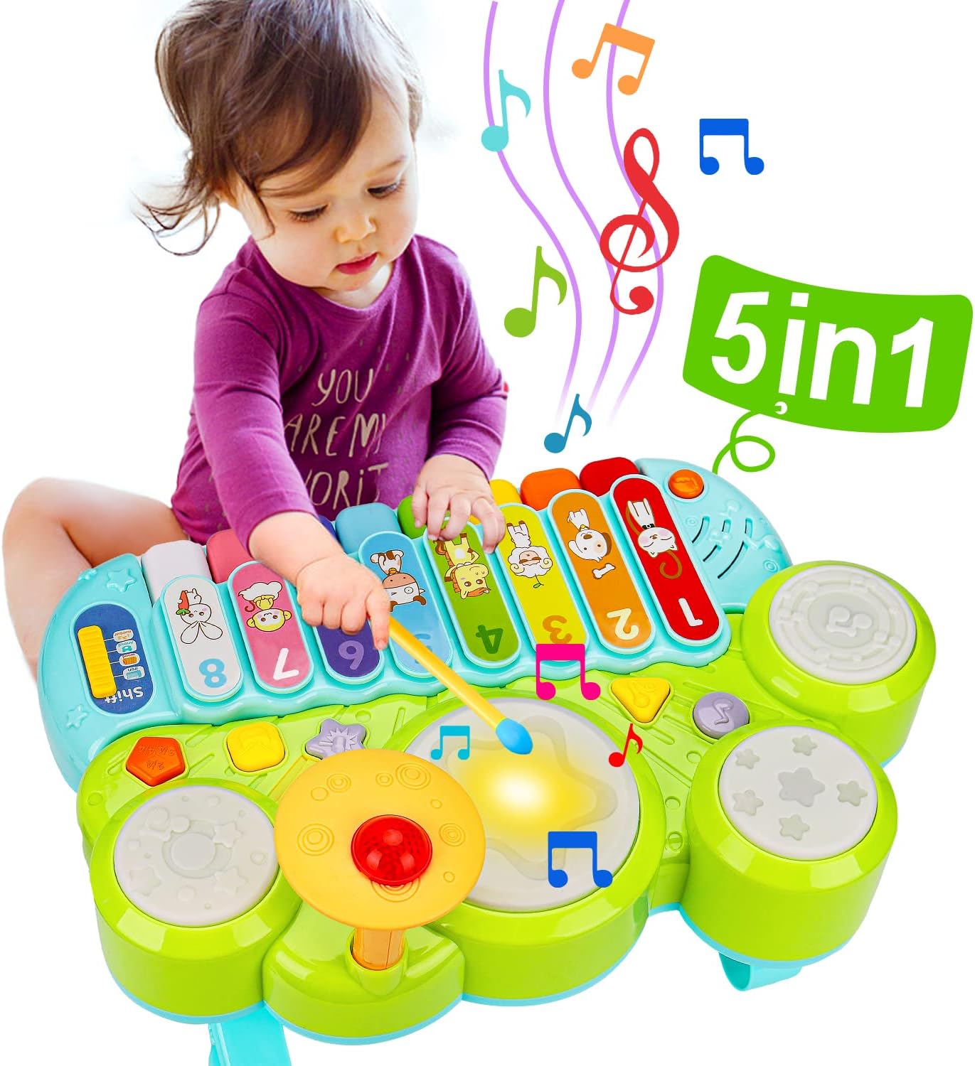 Baby Musical Toys - Piano Keyboard, Xylophone, Drum Set