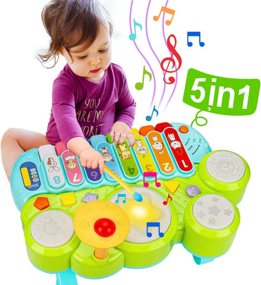 Baby Musical Toys - Piano Keyboard, Xylophone, Drum Set