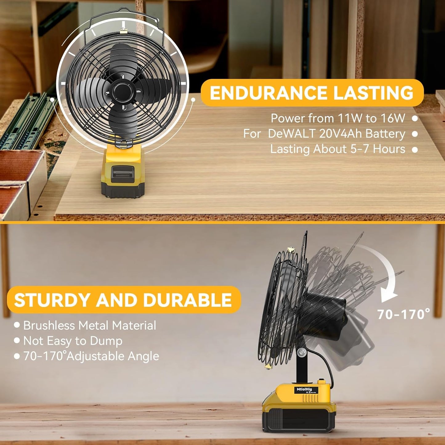 Portable Cordless Jobsite Fan