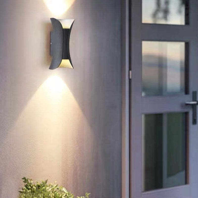 Modern LED Outdoor Wall Light Gold/White Garden/Corridor