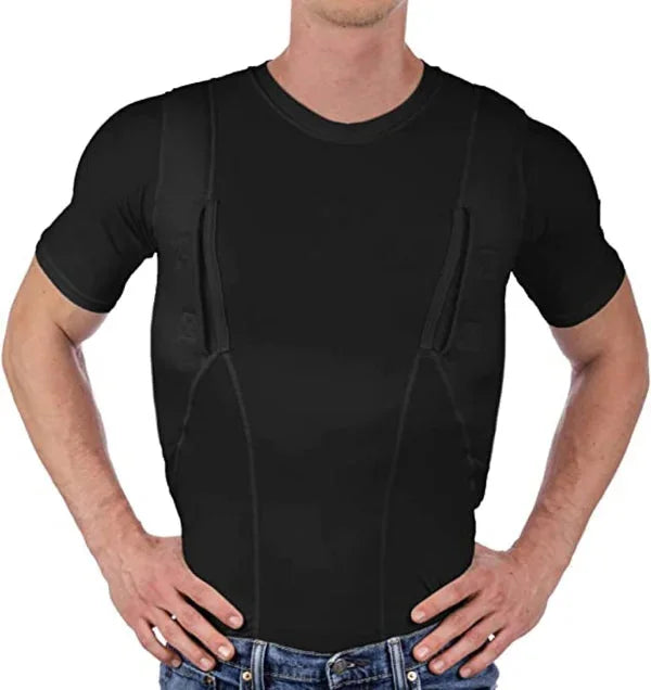 T-Shirt mit verdecktem Lederholster für Männer und Frauen