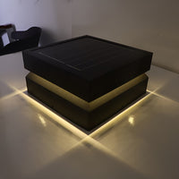 Square Black Modern Solar Post Lights