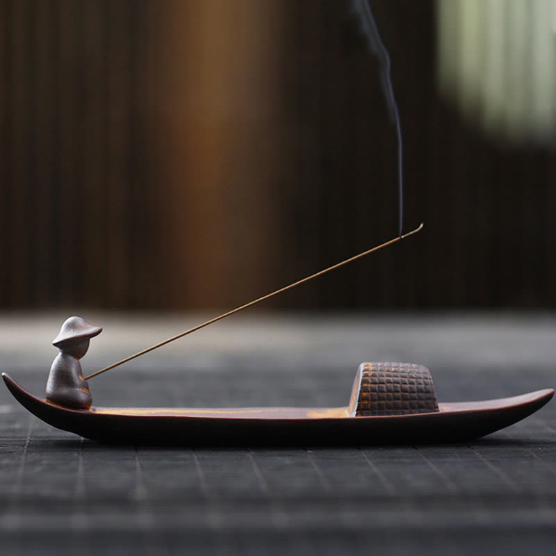 A Lonely Fisherman Ceramic Healing Incense Burner