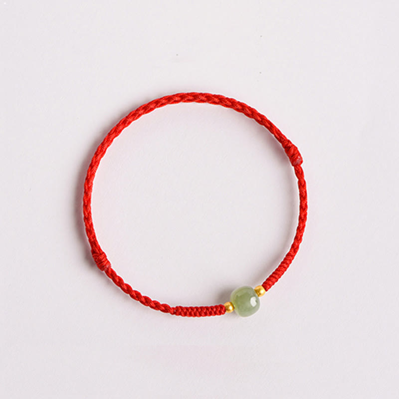 Handmade Jade Lucky Bead Prosperity Braided Bracelet