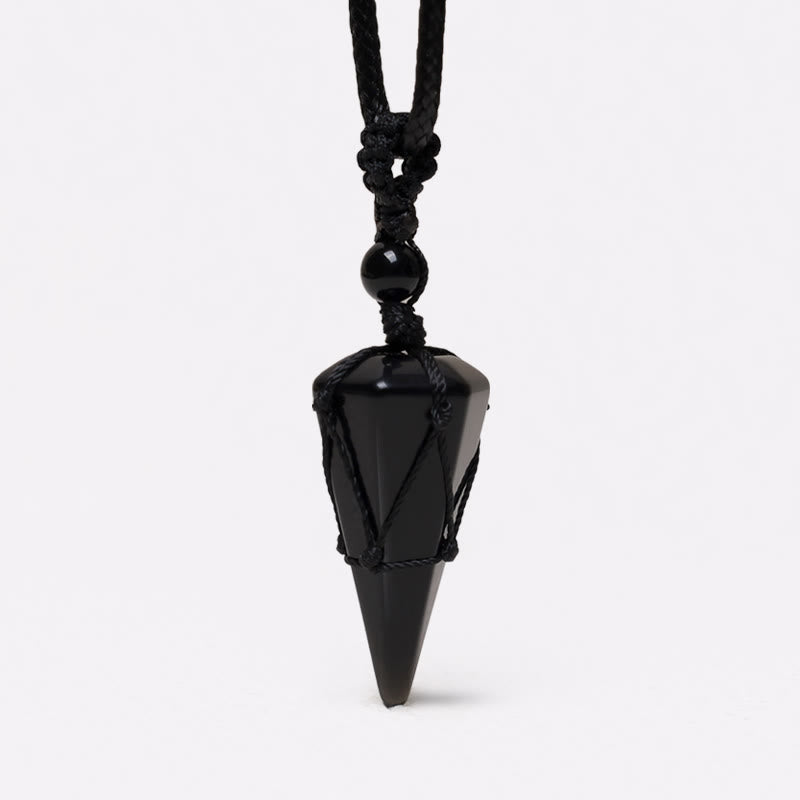 Natural Stone Pointed Pendant Necklace