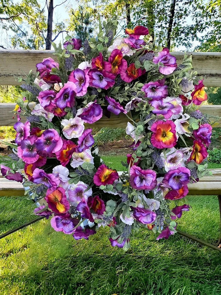 Pansy Wreaths | Spring Wreath For Front Door