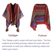 Tibetan Shawl Knitting Warm Cloak Tibetan Tassel Scarf