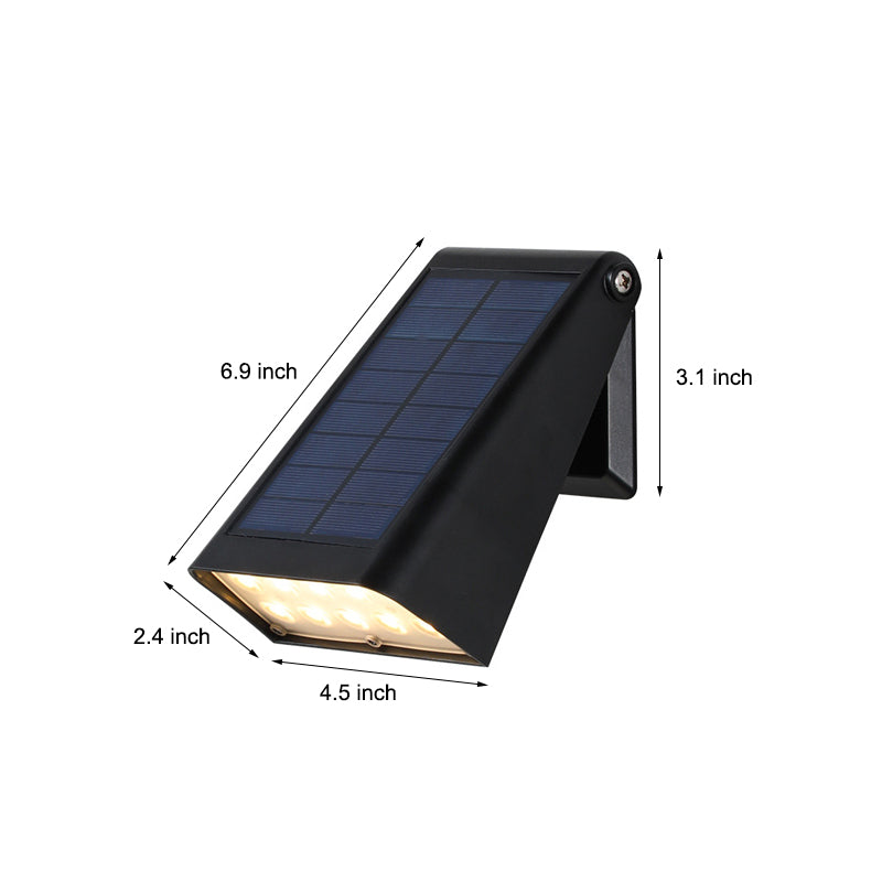 90° verstellbare intelligente wasserdichte schwarze moderne LED-Solarwandleuchten