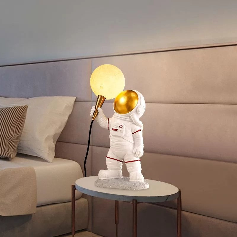 Astronaut Holding Moon Desk Lamp LED Night Light