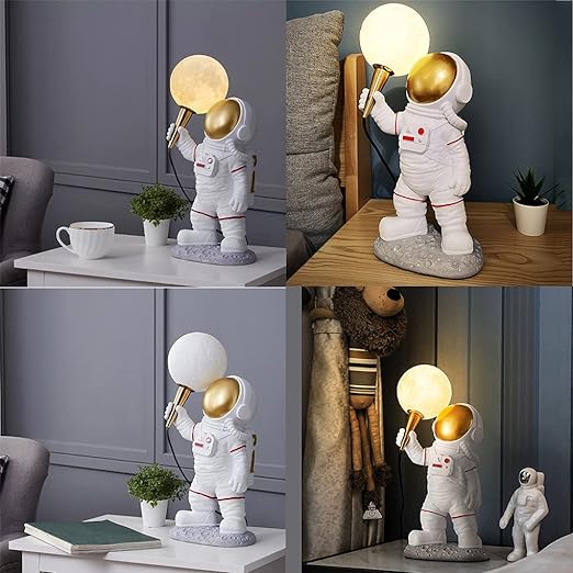 Astronaut Holding Moon Desk Lamp LED Night Light