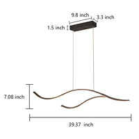 Zeitgenössischer wellenförmiger Insel-Kronleuchter für das Esszimmer