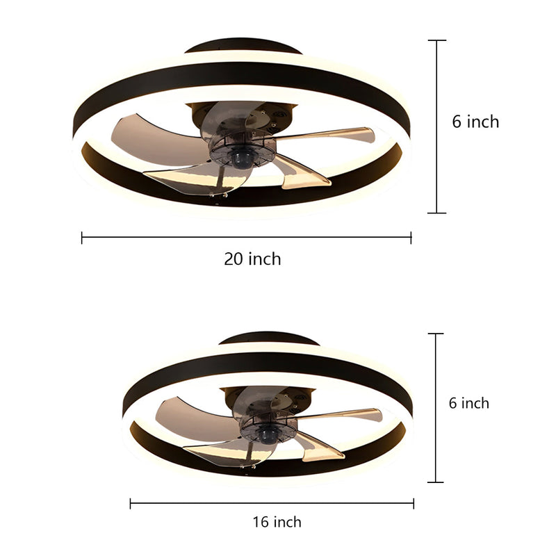 16'' Circular Dimmable LED Ceiling Fan with Light