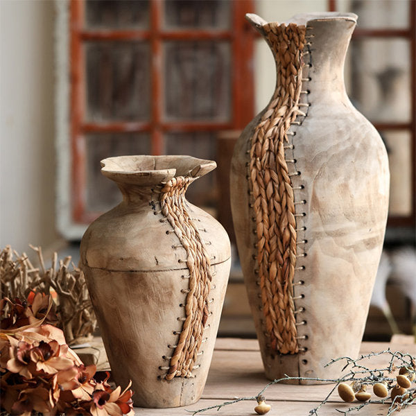 Handgefertigte rustikale Vase | Weidenholz