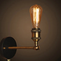 Adjustable Vintage Industrial Metal Wall Lamp with Pull Chain Switch