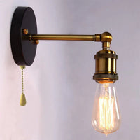 Adjustable Vintage Industrial Metal Wall Lamp with Pull Chain Switch