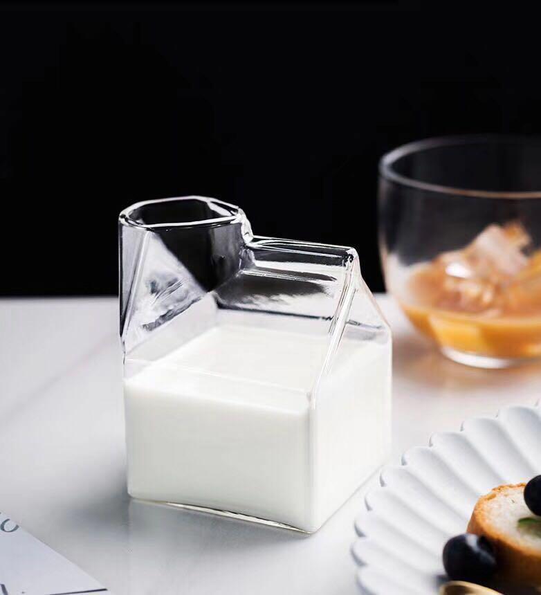 Glass Milk Carton Cup
