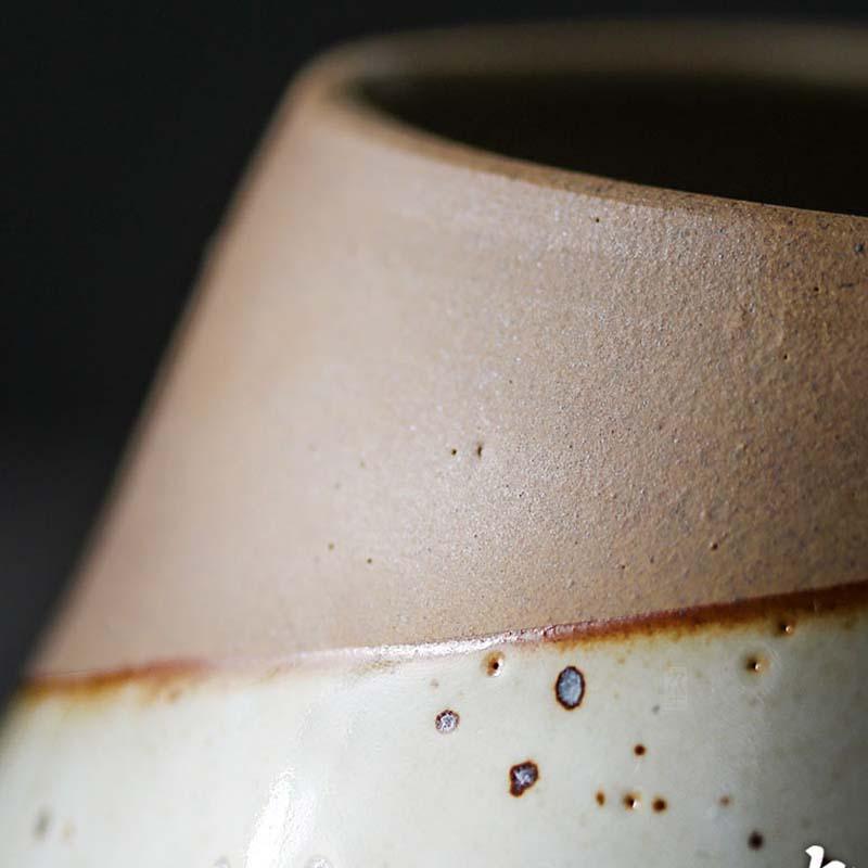 Teardrop Pot with Saucer Stand & Dipped Clay Design