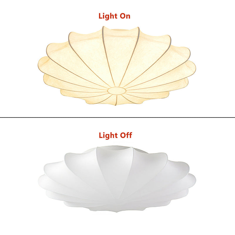 3-Light Modern Flush Mount Ceiling Light with Silk Lampshade