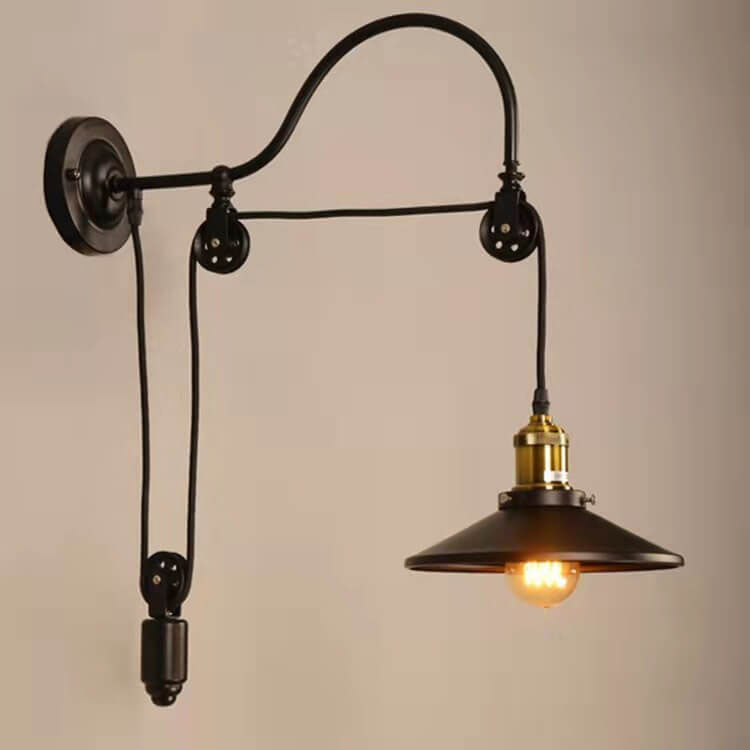 Retro Industrie Schmiedeeisen Licht Pulley Wandleuchte Lampe 