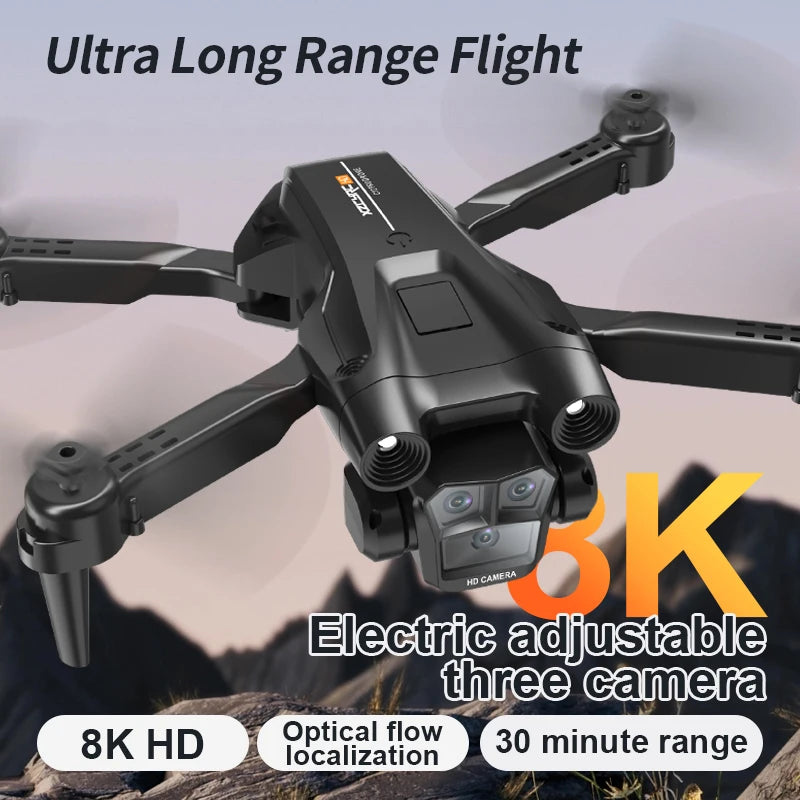 8K Professional with Wide Angle Triple HD Cameras