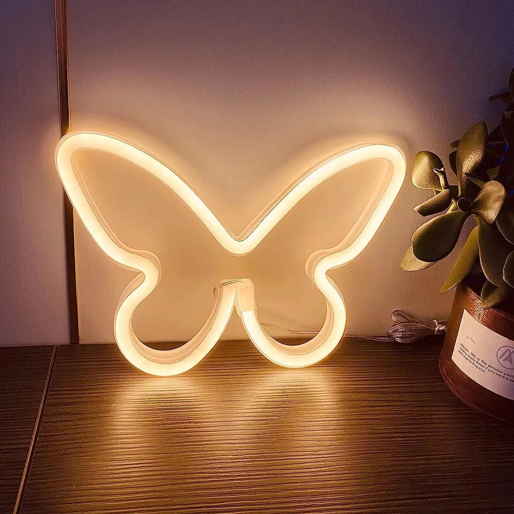 Butterfly Neon Sign – USB/Battery Powered LED Neon Light for Home Decor