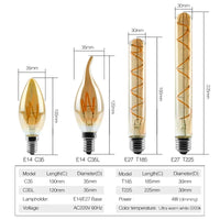 4-Pack Retro Vintage LED Filament Bulbs - Dimmable Decorative Lighting