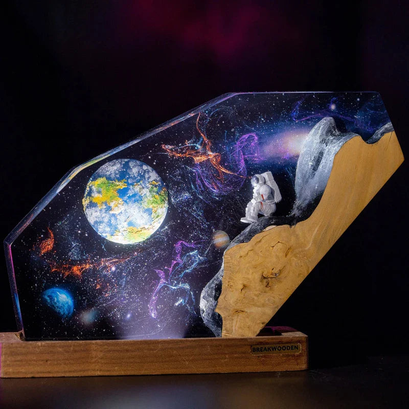 Space Explorer Resin Handcrafted LED Night Lamp