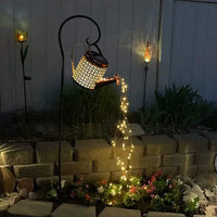 Solar Watering Can Light – Retro Metal Lantern for Garden Decor