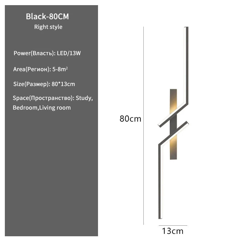 Modern Creative Strip LED Wall Light – Minimalist Bedroom Bedside Sconce